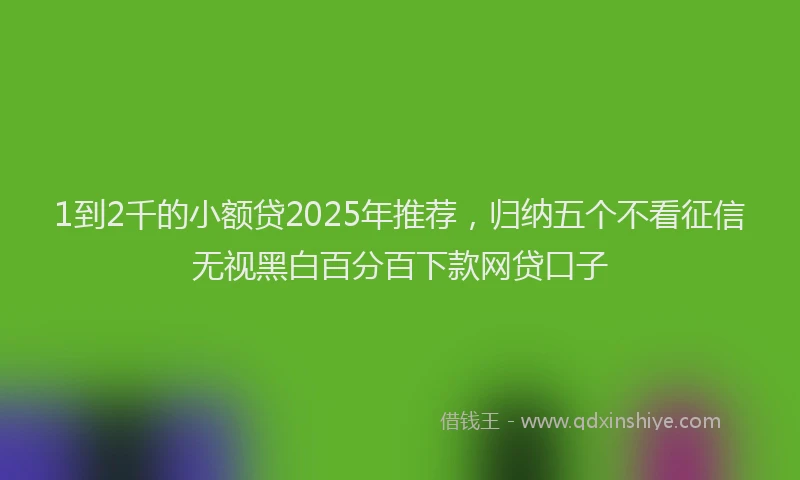 1到2千的小额贷2025年推荐，归纳五个不看征信无视黑白百分百下款网贷口子