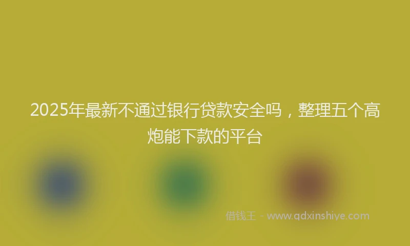 2025年最新不通过银行贷款安全吗，整理五个高炮能下款的平台
