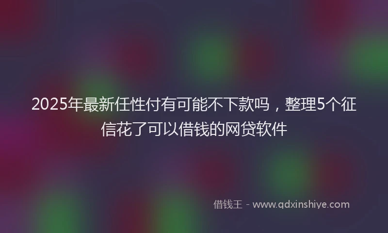 2025年最新任性付有可能不下款吗，整理5个征信花了可以借钱的网贷软件