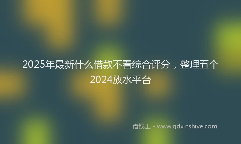 2025年最新什么借款不看综合评分，整理五个2024放水平台