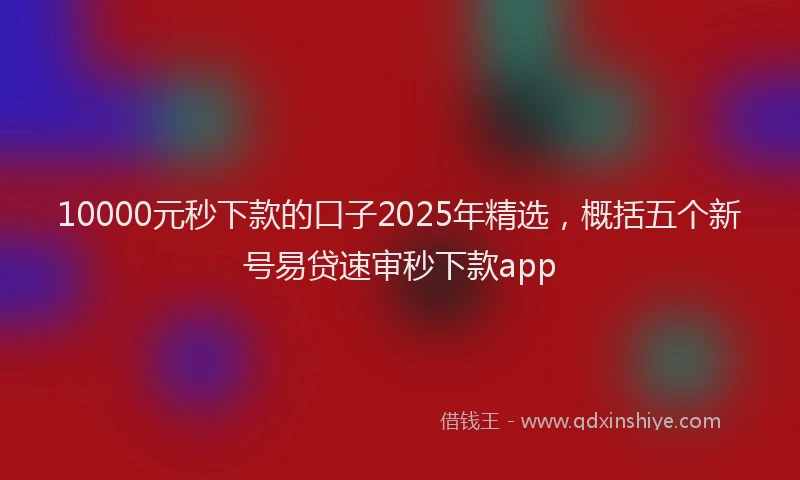10000元秒下款的口子2025年精选，概括五个新号易贷速审秒下款app