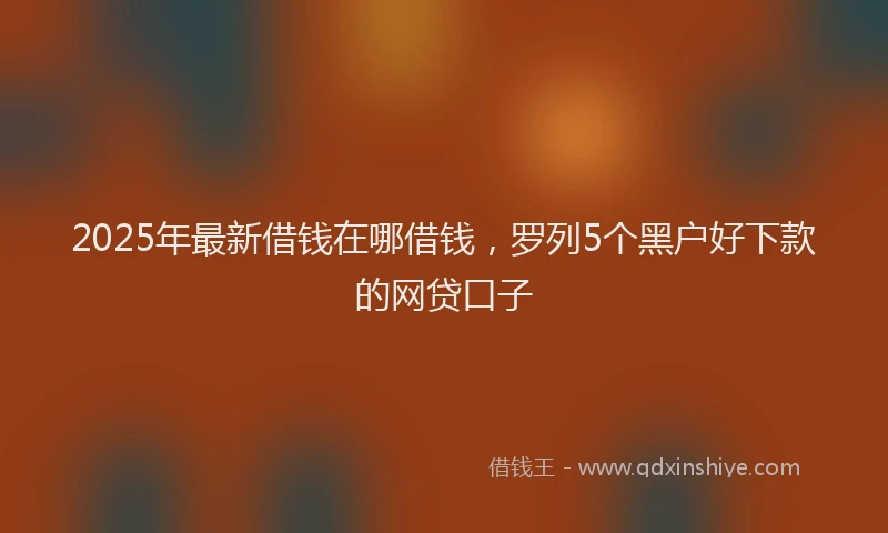 2025年最新借钱在哪借钱，罗列5个黑户好下款的网贷口子