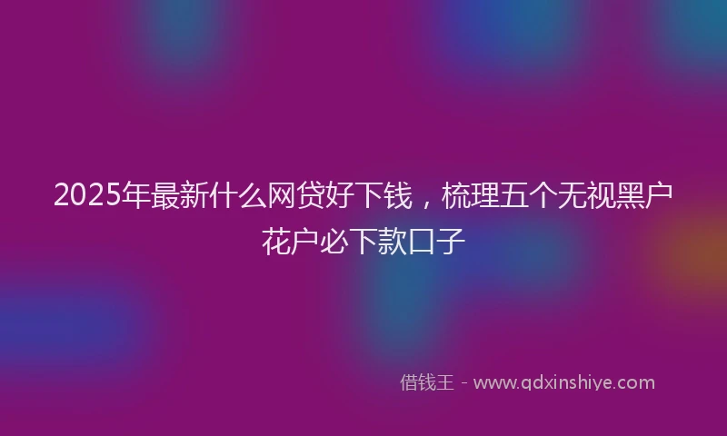 2025年最新什么网贷好下钱，梳理五个无视黑户花户必下款口子