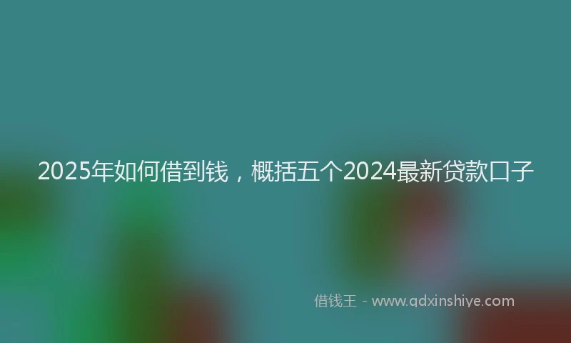 2025年如何借到钱，概括五个2024最新贷款口子