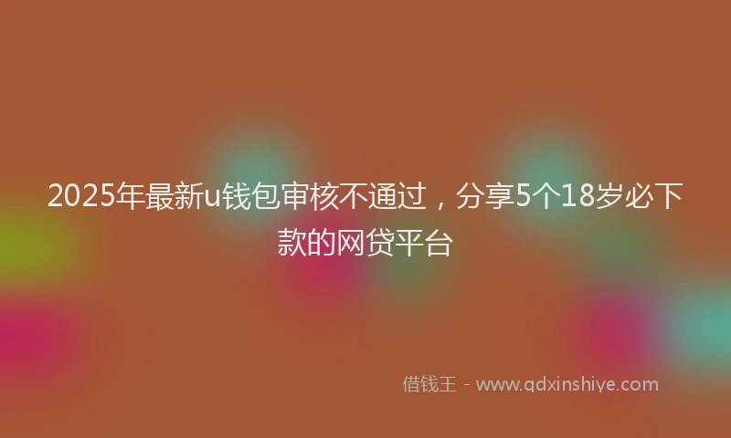2025年最新u钱包审核不通过，分享5个18岁必下款的网贷平台