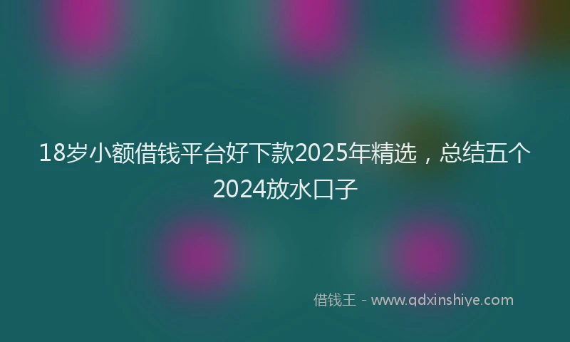 18岁小额借钱平台好下款2025年精选，总结五个2024放水口子