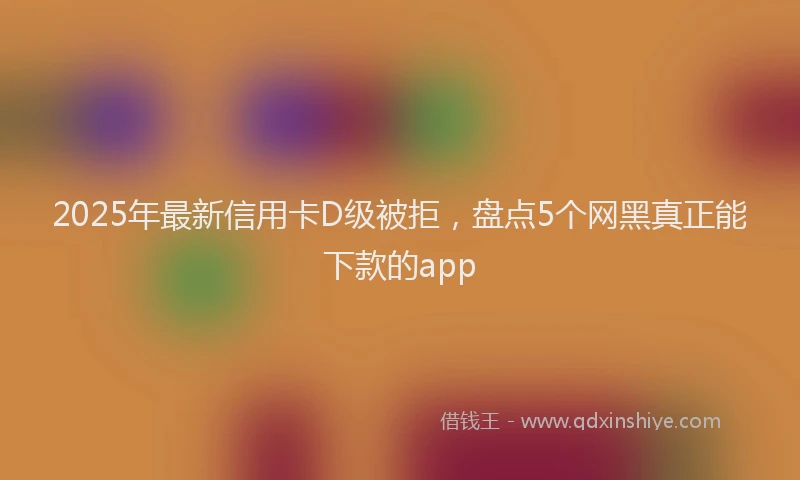 2025年最新信用卡D级被拒，盘点5个网黑真正能下款的app