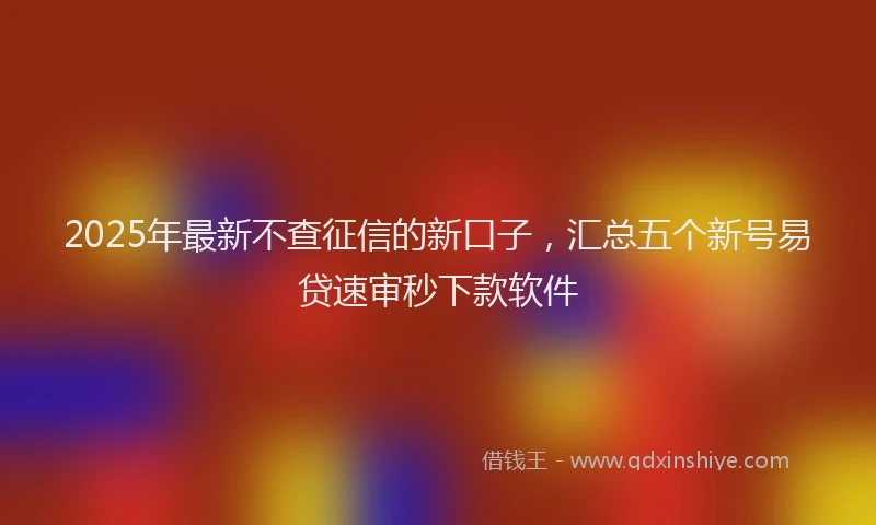 2025年最新不查征信的新口子，汇总五个新号易贷速审秒下款软件