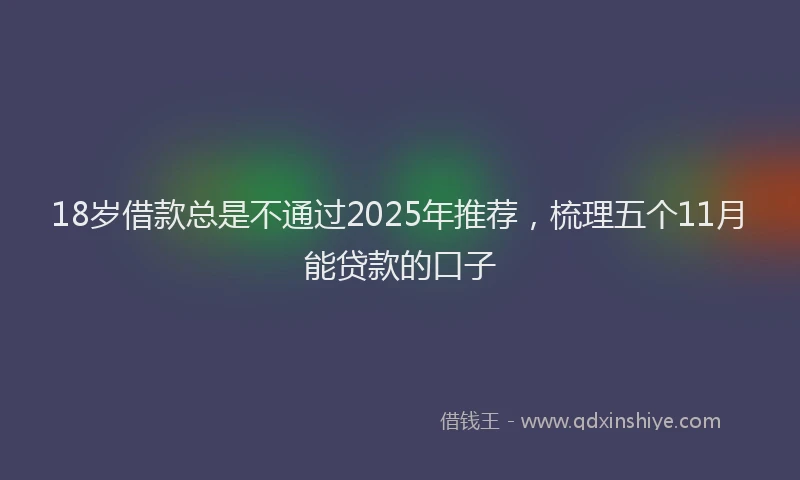 18岁借款总是不通过2025年推荐，梳理五个11月能贷款的口子