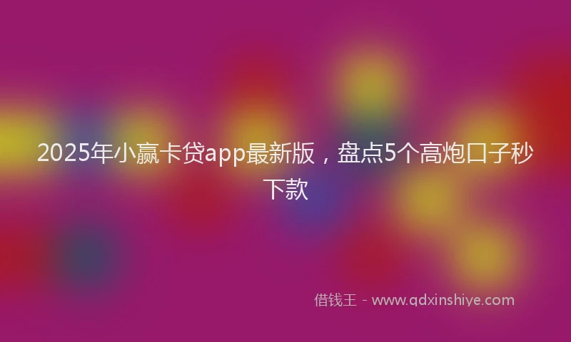 2025年小赢卡贷app最新版，盘点5个高炮口子秒下款