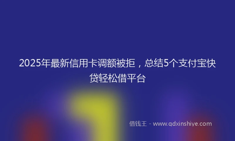 2025年最新信用卡调额被拒，总结5个支付宝快贷轻松借平台