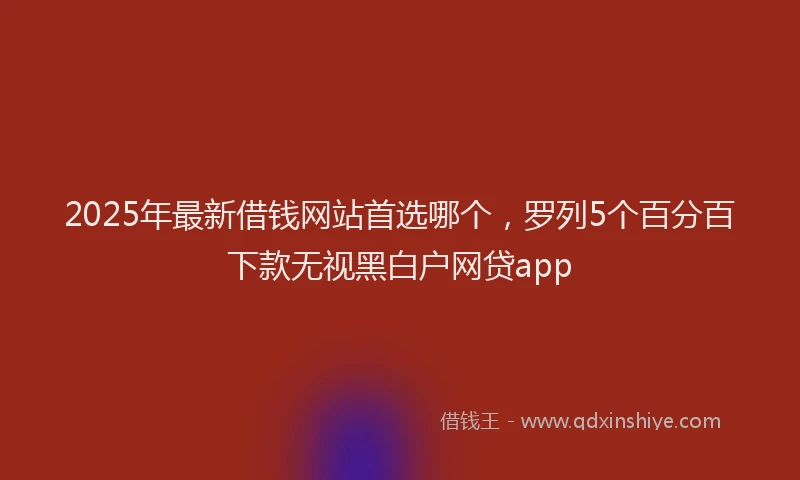 2025年最新借钱网站首选哪个，罗列5个百分百下款无视黑白户网贷app