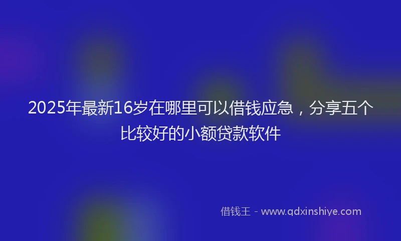 2025年最新16岁在哪里可以借钱应急，分享五个比较好的小额贷款软件