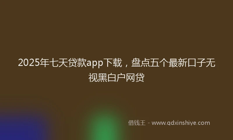 2025年七天贷款app下载，盘点五个最新口子无视黑白户网贷