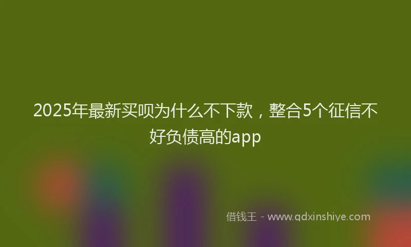 2025年最新买呗为什么不下款，整合5个征信不好负债高的app