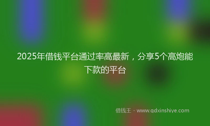 2025年借钱平台通过率高最新，分享5个高炮能下款的平台