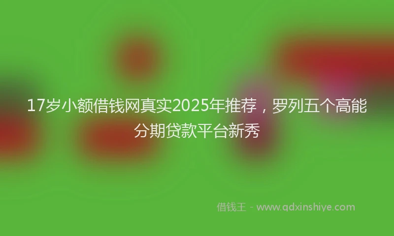 17岁小额借钱网真实2025年推荐，罗列五个高能分期贷款平台新秀