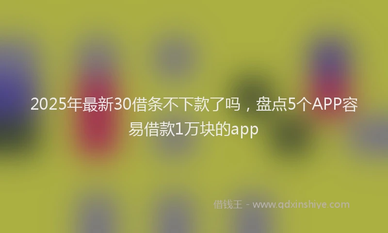 2025年最新30借条不下款了吗，盘点5个APP容易借款1万块的app