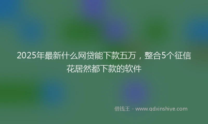 2025年最新什么网贷能下款五万，整合5个征信花居然都下款的软件