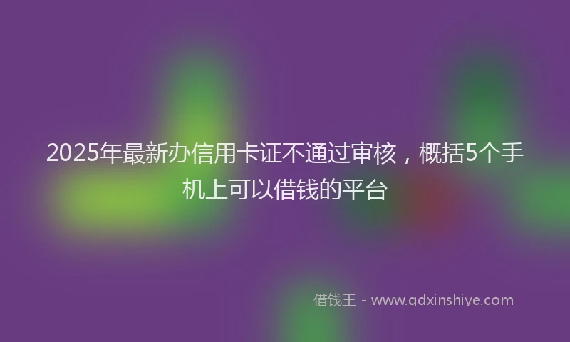 2025年最新办信用卡证不通过审核，概括5个手机上可以借钱的平台