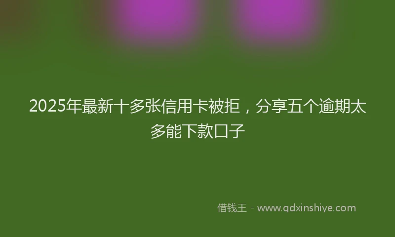 2025年最新十多张信用卡被拒，分享五个逾期太多能下款口子