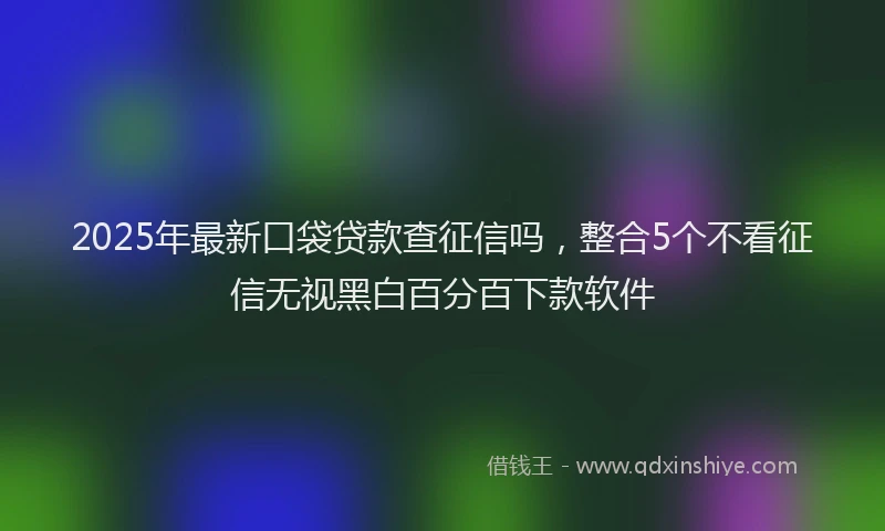 2025年最新口袋贷款查征信吗，整合5个不看征信无视黑白百分百下款软件