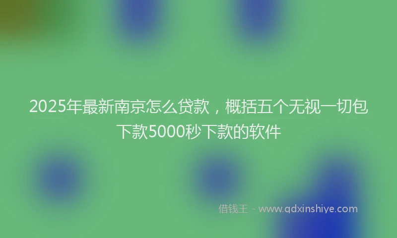 2025年最新南京怎么贷款，概括五个无视一切包下款5000秒下款的软件