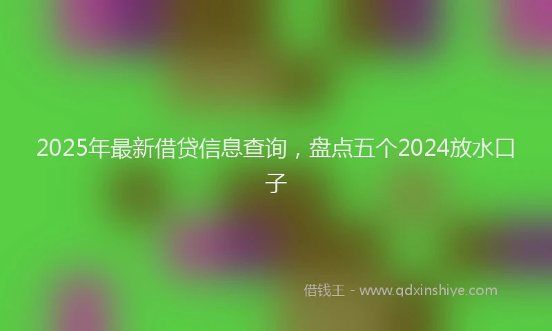 2025年最新借贷信息查询，盘点五个2024放水口子