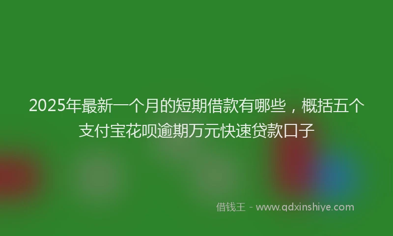 2025年最新一个月的短期借款有哪些，概括五个支付宝花呗逾期万元快速贷款口子