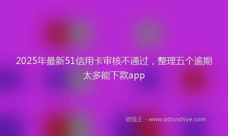 2025年最新51信用卡审核不通过，整理五个逾期太多能下款app