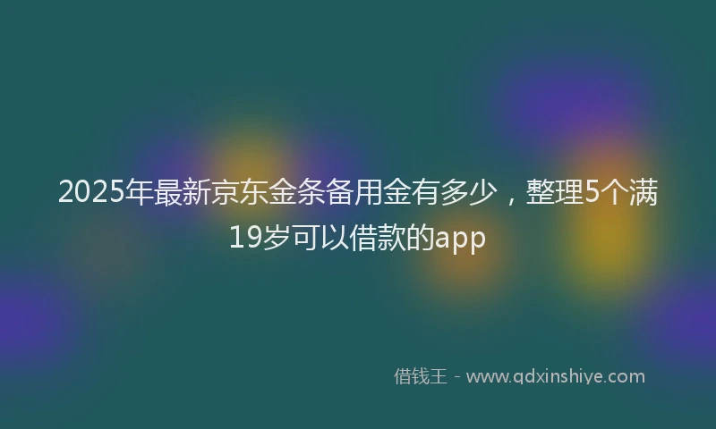 2025年最新京东金条备用金有多少，整理5个满19岁可以借款的app
