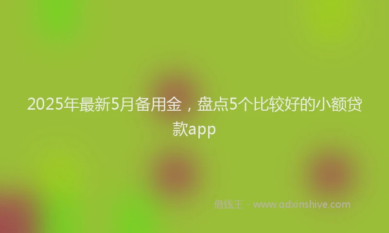 2025年最新5月备用金，盘点5个比较好的小额贷款app