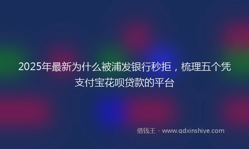 2025年最新为什么被浦发银行秒拒，梳理五个凭支付宝花呗贷款的平台
