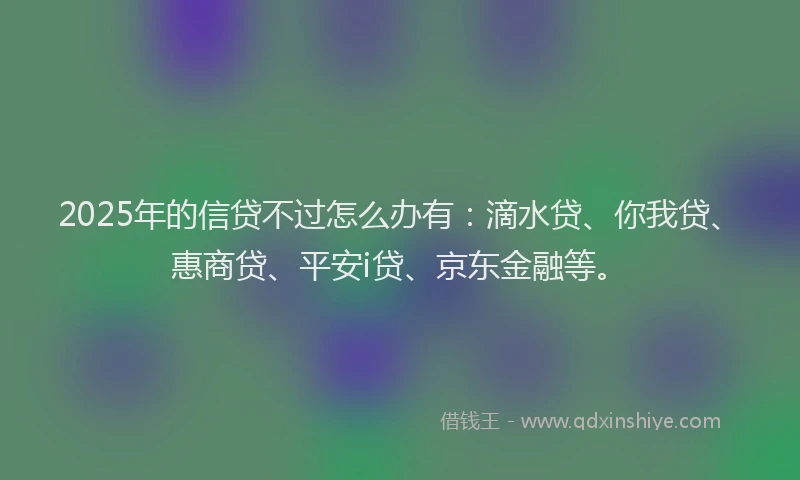 2025年的信贷不过怎么办有：滴水贷、你我贷、惠商贷、平安i贷、京东金融等。