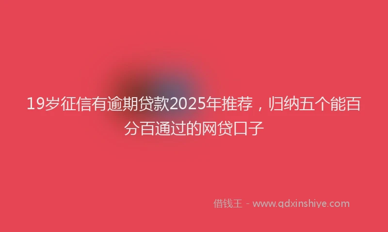 19岁征信有逾期贷款2025年推荐，归纳五个能百分百通过的网贷口子