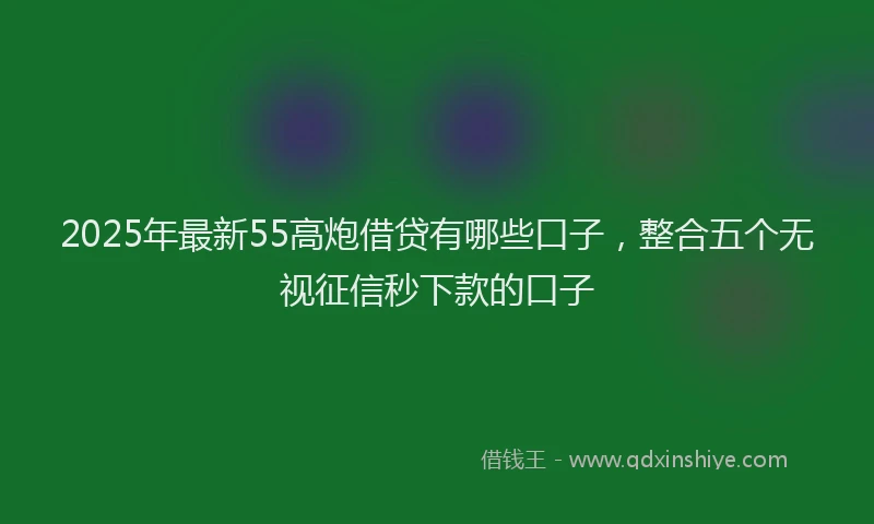 2025年最新55高炮借贷有哪些口子，整合五个无视征信秒下款的口子