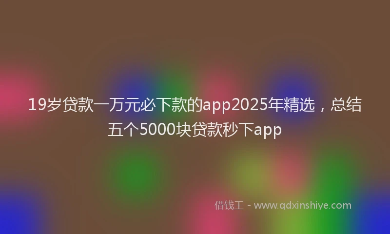 19岁贷款一万元必下款的app2025年精选，总结五个5000块贷款秒下app