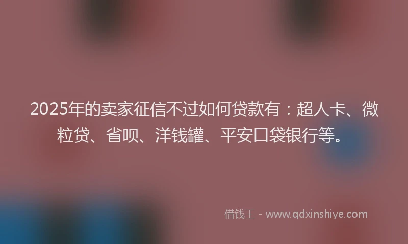 2025年的卖家征信不过如何贷款有：超人卡、微粒贷、省呗、洋钱罐、平安口袋银行等。