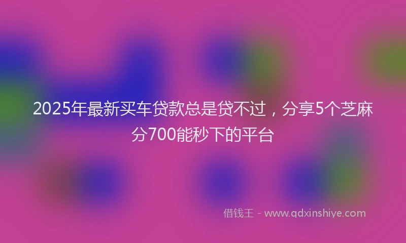 2025年最新买车贷款总是贷不过，分享5个芝麻分700能秒下的平台