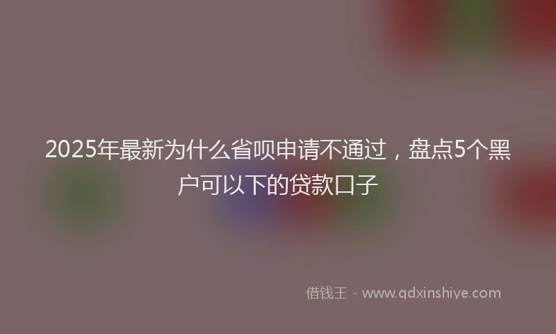 2025年最新为什么省呗申请不通过，盘点5个黑户可以下的贷款口子