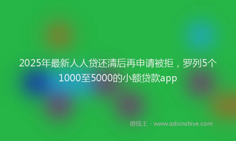 2025年最新人人贷还清后再申请被拒，罗列5个1000至5000的小额贷款app