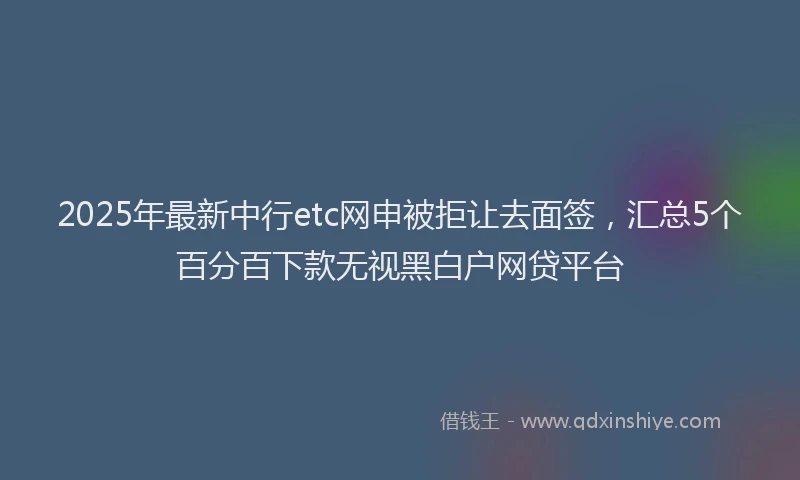 2025年最新中行etc网申被拒让去面签，汇总5个百分百下款无视黑白户网贷平台