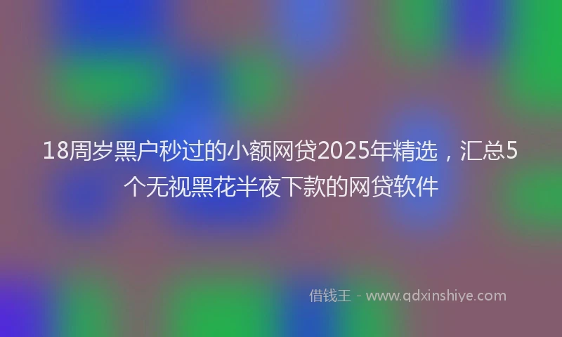 18周岁黑户秒过的小额网贷2025年精选，汇总5个无视黑花半夜下款的网贷软件