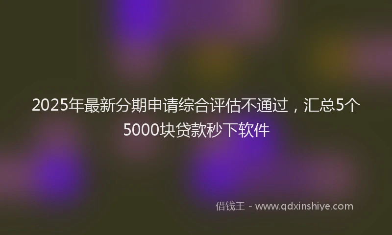 2025年最新分期申请综合评估不通过，汇总5个5000块贷款秒下软件