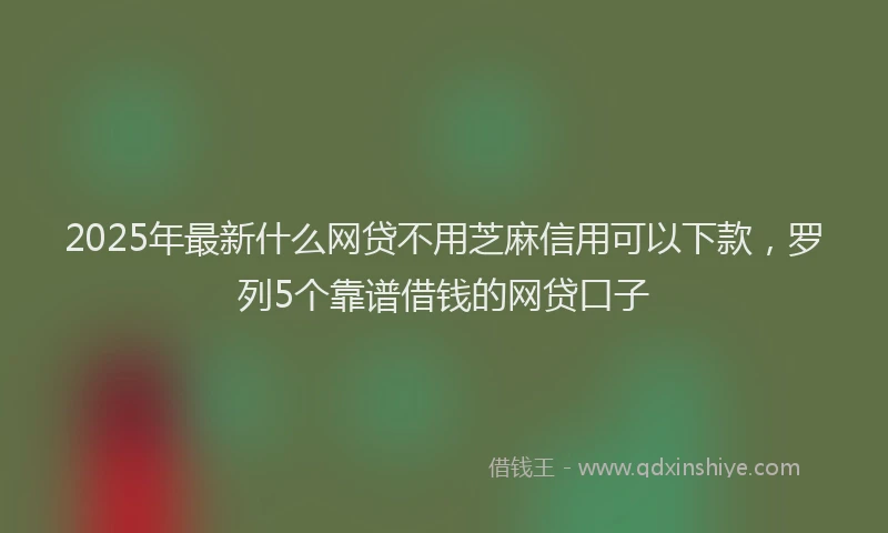 2025年最新什么网贷不用芝麻信用可以下款，罗列5个靠谱借钱的网贷口子