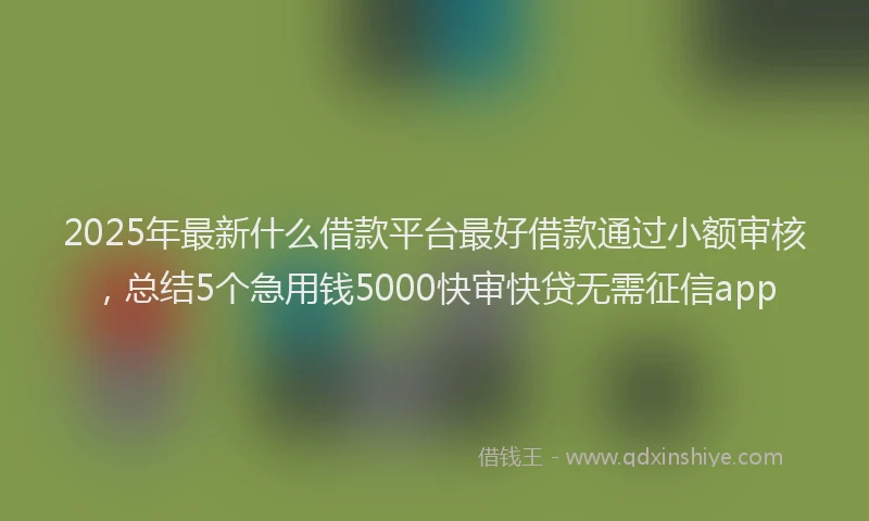 2025年最新什么借款平台最好借款通过小额审核，总结5个急用钱5000快审快贷无需征信app
