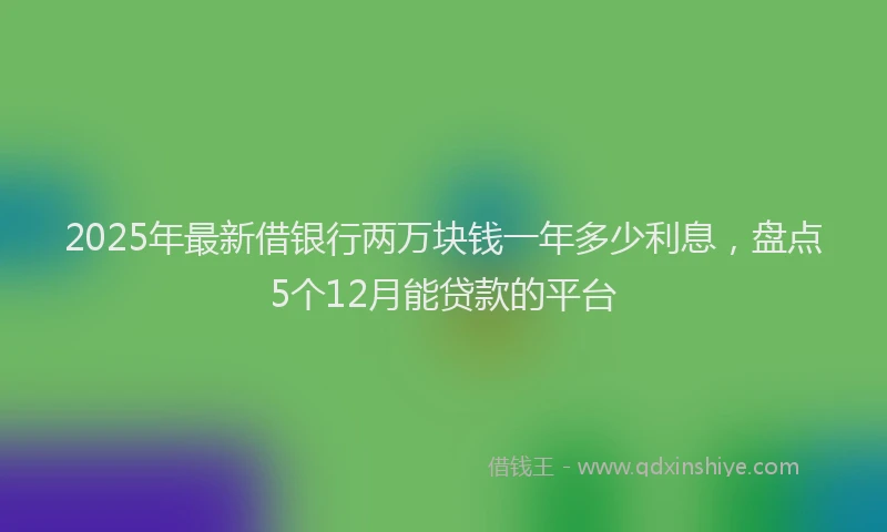 2025年最新借银行两万块钱一年多少利息，盘点5个12月能贷款的平台
