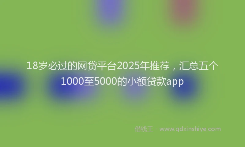 18岁必过的网贷平台2025年推荐，汇总五个1000至5000的小额贷款app