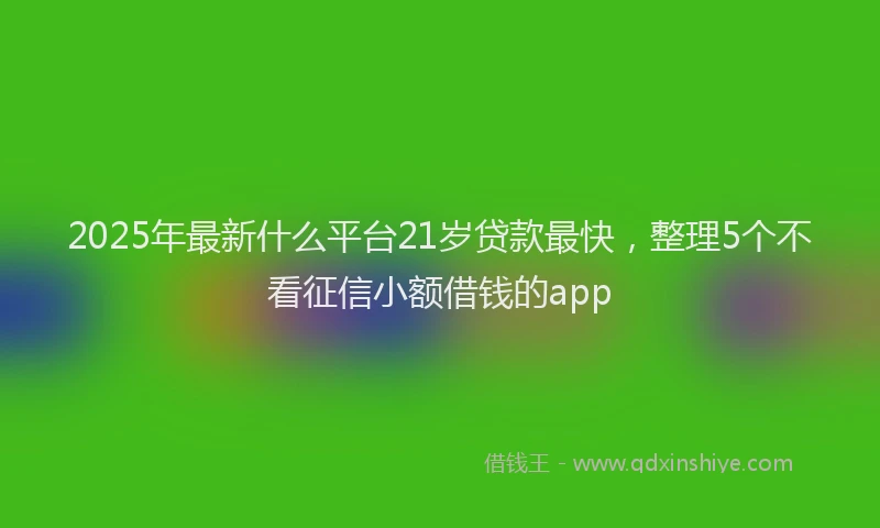 2025年最新什么平台21岁贷款最快，整理5个不看征信小额借钱的app