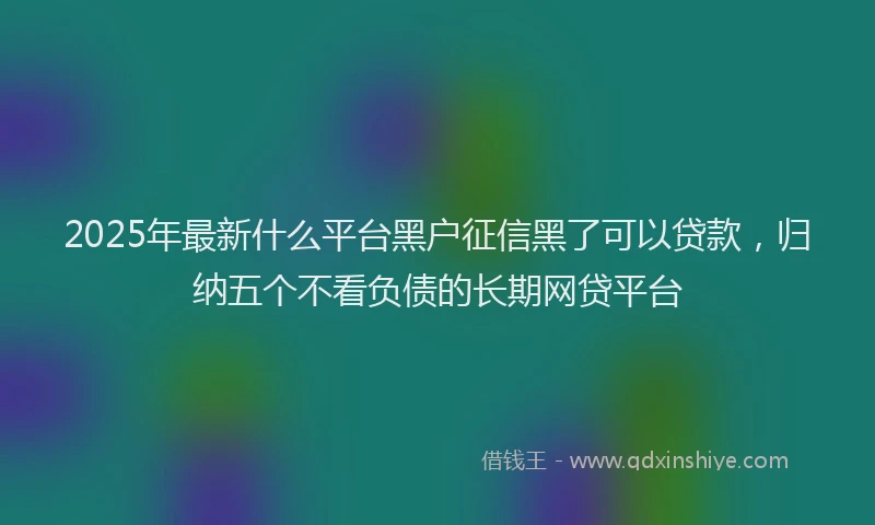 2025年最新什么平台黑户征信黑了可以贷款，归纳五个不看负债的长期网贷平台